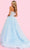 Sherri Hill - 54189 Sheer Bodice Tiered Tulle High Slit Ballgown Prom Dresses