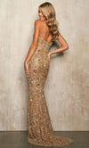 green emerald velvet dress Sherri Hill