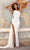 Sherri Hill - 54429 One Shoulder Rhinestone Cape Dress Wedding Dresses 0 / Ivory