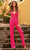 Sherri Hill - 54461 Lattice Detailed Beaded Jumpsuit Special Occasion Dress 00 / Neon Pink