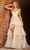 Sherri Hill - 54843 V-Neck Glitter Tulle Ballgown Prom Dresses 00 / Light Champagne