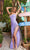 Sherri Hill - 54883 Scoop Neck Fringed Slit Dress Prom Dresses