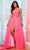 Sherri Hill - 54955 Draped Cascade A-Line Gown Special Occasion Dress 00 / Bright Pink