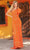 Sherri Hill - 54970 One Shoulder Sheath Dress Evening Dresses 00 / Neon Orange