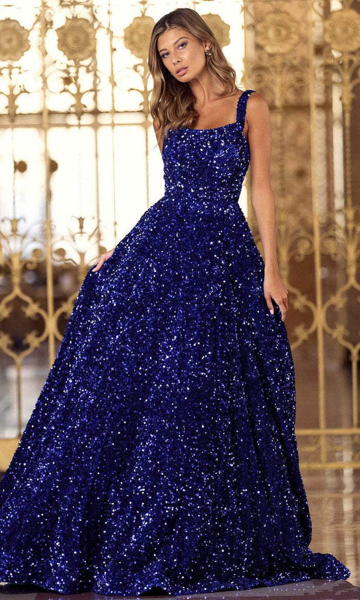 Sherri Hill 55093 - Sleeveless A-line Prom Gown Prom Dresses 000 / Royal