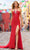 Sherri Hill 55270 - Halter Beaded Chiffon Cape Dress Prom Dresses 000 / Watermelon