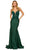 Sherri Hill 55340 - V-Neck Tie Back Jersey Evening Gown Evening Gown 000 / Emerald