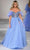 Sherri Hill 55361 - Feathered Sleeve A-Line Evening Gown Evening Gown 000 / Periwinkle