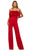 Sherri Hill 55382 - Feathered Strapless Jumpsuit Formal Pantsuits 000 / Red