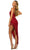 Sherri Hill 55413 - Plunging Neck Asymmetric Fringe Hem Dress Evening Dresses