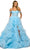 Sherri Hill 55438 - Off-Shoulder Ruffled Skirt Ballgown Evening Dresses 000 / Periwinkle