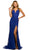 Sherri Hill 55476 - V-Neck Appliqued Evening Gown Evening Gown 000 / Royal