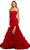 Sherri Hill 55492 - Beaded Strapless Ruffled Slit Gown Special Occasion Dress 000 / Red
