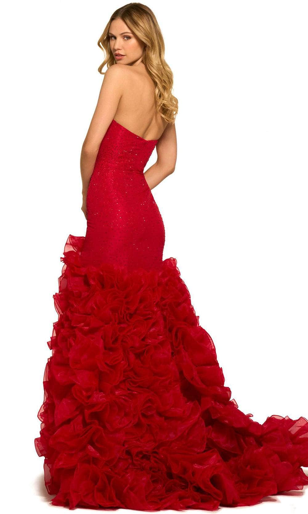 Sherri Hill Dress 56056 - Ruffled Sleeves, Long Fitted Silhouette main image 1