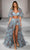 Sherri Hill 55547 - Floral Print Two Piece Prom Gown Prom Gown 000 / Light Blue Print