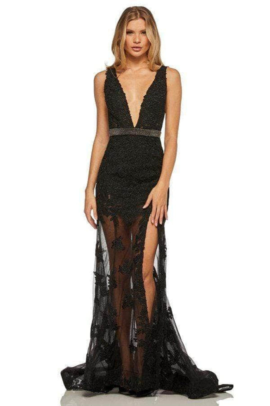 Sherri Hill - Illusion Applique Evening Dress 52875