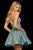 Sherri Hill - Sleeveless V-Neck Fit and Flare Stretch Glitter Cocktail Dress 52955 - 1 pc Aqua/Silver In Size 0 and 1 pc Royal/Silver in size 6 Available CCSALE