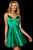 Sherri Hill - Sleeveless V-Neck Satin Short Dress 52253 - 2 pcs Mocha in size 00 and Emerald In Size 8 Available CCSALE 8 / Emerald