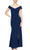 SLNY 9137212 - Cap Sleeve Ruched Evening Dress Evening Dresses 6 / Navy