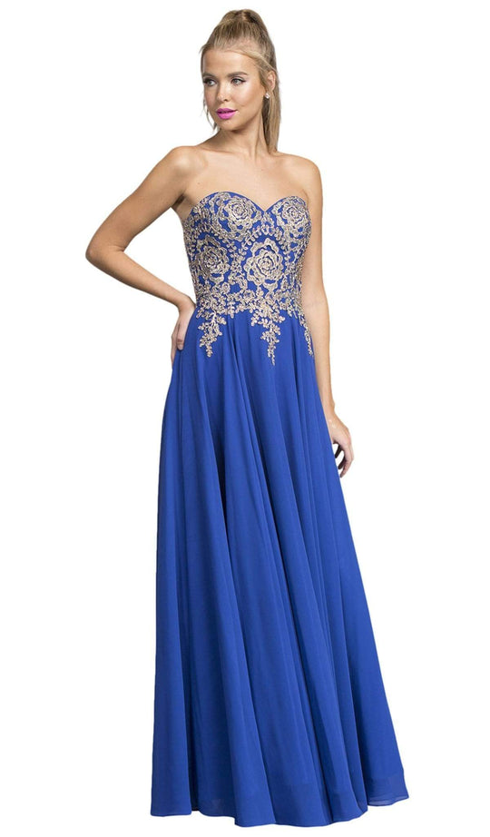 Aspeed Design - Strapless Applique Sweetheart Prom Dress