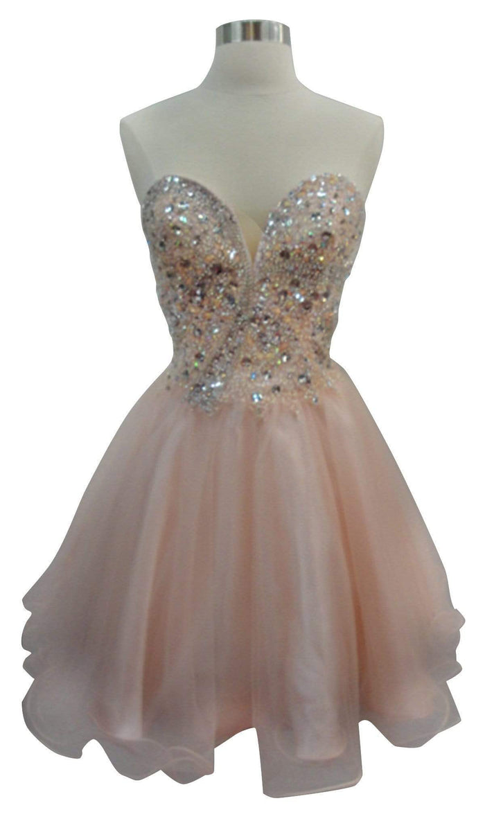 Strapless Glittering A-line Homecoming Dress Dress XXS / Blush