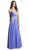 Strapless Ruched A-Line Evening Gown Dress XXS / Perry Blue