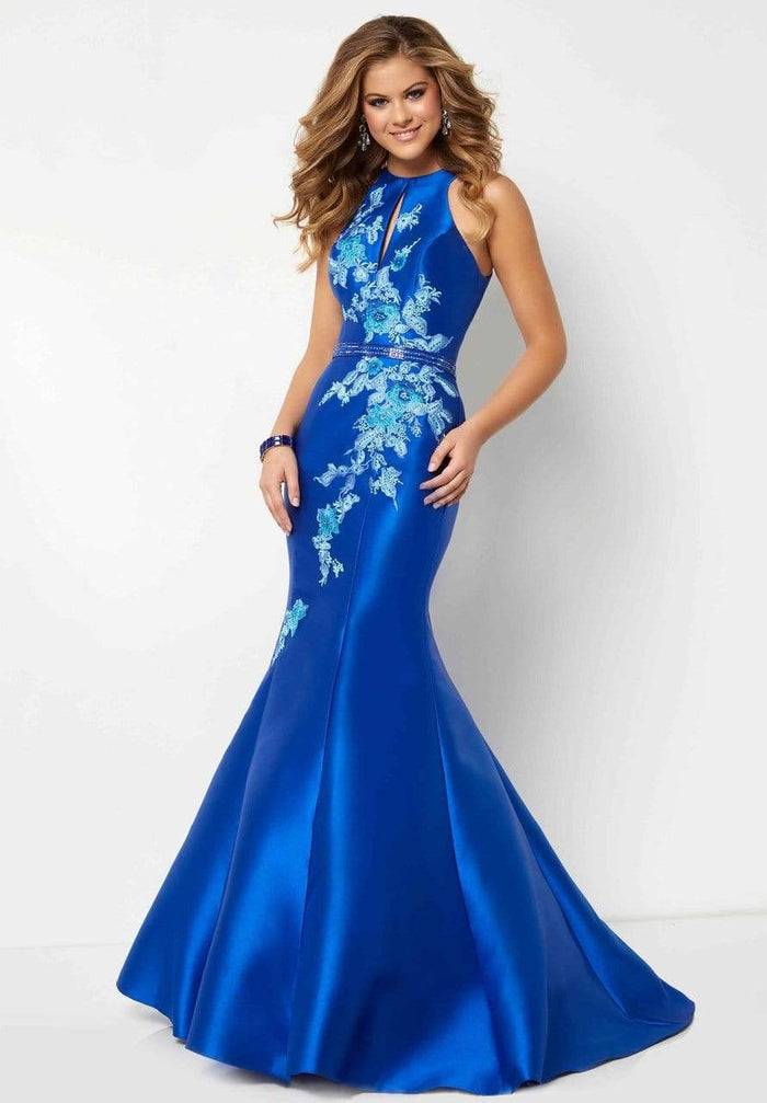 Studio 17 - Floral Embroidered Cutout Bodice Gown 12687 CCSALE 6 / Royal