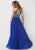 Studio 17 Lattice Jeweled High Halter Chiffon Gown 12698 - 1 pc Royal In Size 10 Available CCSALE 10 / Royal