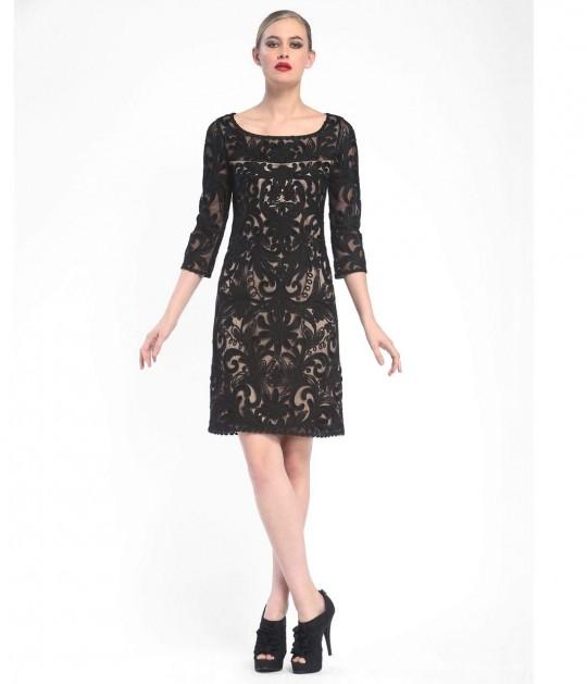 Sue Wong - Embroidered Bateau Neck Column Dress N5344 Special Occasion Dress