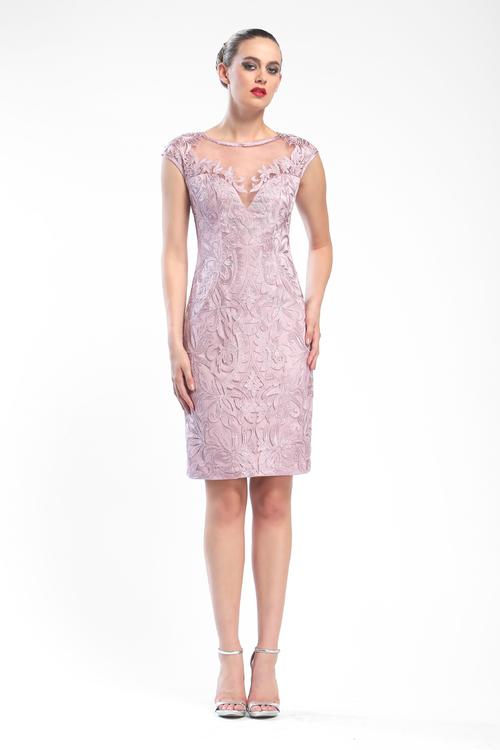 Sue Wong N16160 High Neck Embroidered Evening Dress CCSALE 12 / Orchid