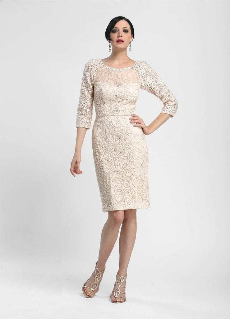 Sue Wong - N4118 Bateau Neck Embellished Lace Cocktail Dress Sue Wong - N4118 Bateau Neck Embellished Lace Cocktail Dress