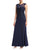 Sue Wong N5444 Embroidered Illusion Sheath Gown in Navy CCSALE 6 / Navy