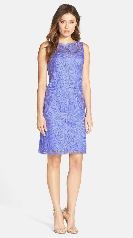 Sue Wong Sleeveless Beaded Short Dress in Periwinkle N5234 - 1 pc Periwinkle in Size 6 Available CCSALE 6 / Periwinkle