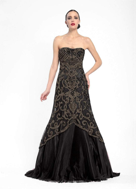 Sue Wong - Sweetheart Flutter Trumpet Gown N5360 - 1 pc Champagne in Size 4 Available CCSALE