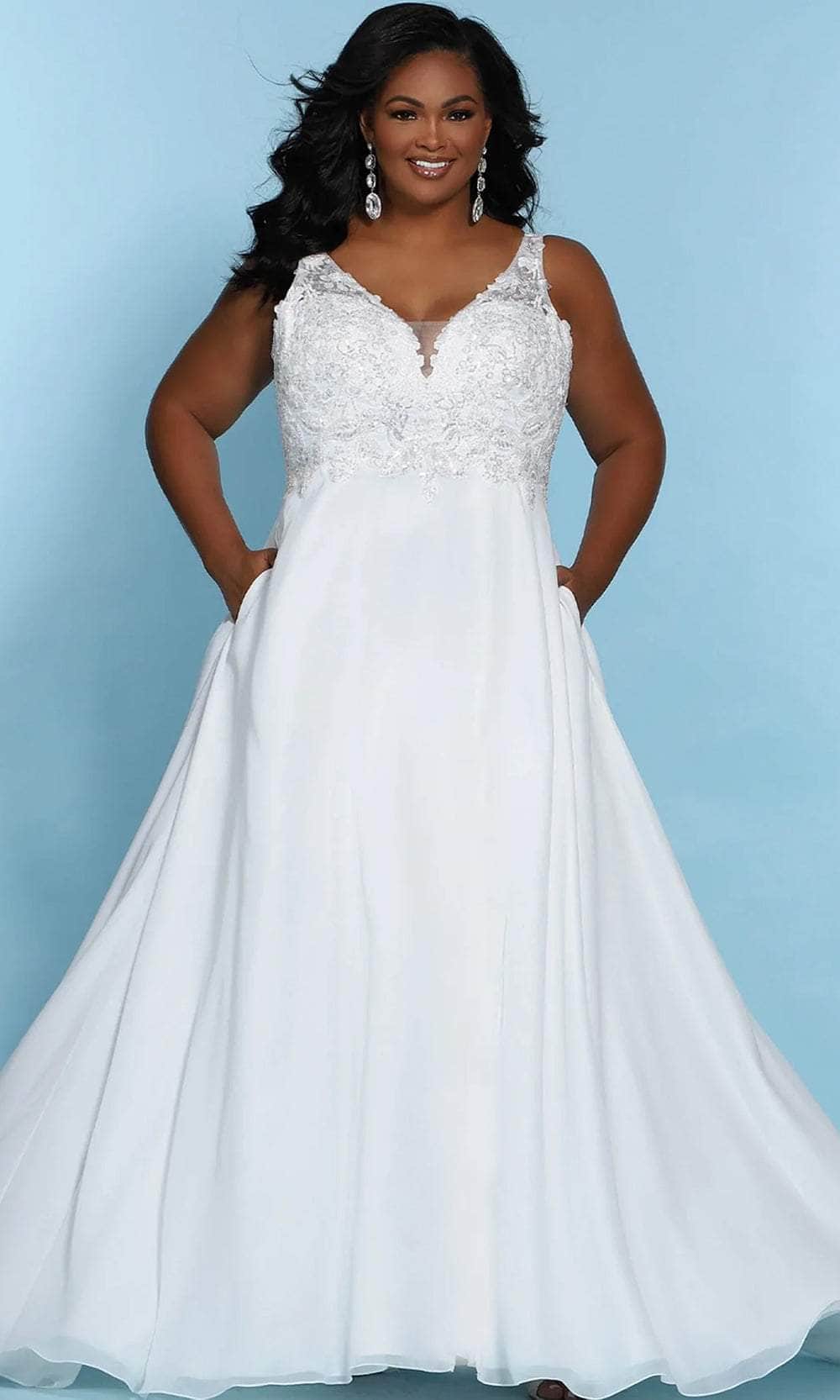 Sydney's Closet Bridal - SC5246 Floral Embroidered A-Line Bridal Dress ...