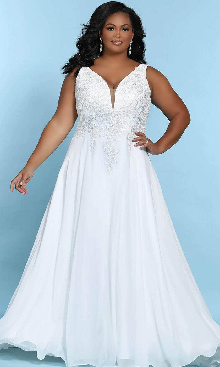 Sydney's Closet Bridal - SC5249 Sequin Embroidered A-Line Bridal Dress Wedding Dresses 14 / Ivory