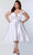 Sydney's Closet - CE2011 V-Neck Cocktail Dress Cocktail Dresses 14 / White