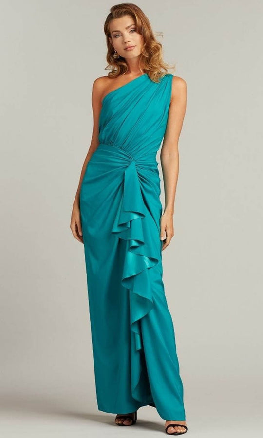 Tadashi Shoji 3I489L - One Shoulder Ruffle Gown