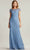 Tadashi Shoji ALX1812LY - Adena Corded Embroidery Gown Special Occasion Dress 00 / Blue Stone