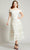 Tadashi Shoji BLA19999MD - Adriane Floral Embroidered Tea-Length Dress Special Occasion Dress 00 / Ivory/Petal