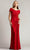 Tadashi Shoji BOS22098L - Pleated Off Shoulder Formal Dress Evening Dresses 00 / Lava Red
