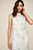 Tadashi Shoji - Embellished High Halter Sheath Dress With Cape Wedding Dresses