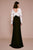 Tadashi Shoji - Embroidered Long Sleeve Sheath Evening Gown - 1 pc Black/Nude In Size 8 and 1 pc Ivory/Black in Size 8 Available CCSALE