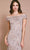 Tadashi Shoji - Embroidered Off Shoulder Markle Gown - 1 pc Latte In Size 8 Available CCSALE 8 / Latte