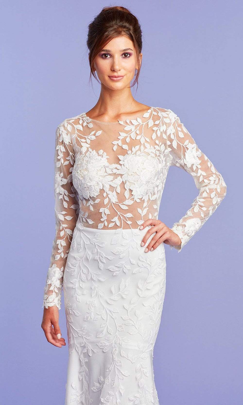 Tadashi Shoji - Holden Long-Sleeve Illusion Gown – Couture Candy