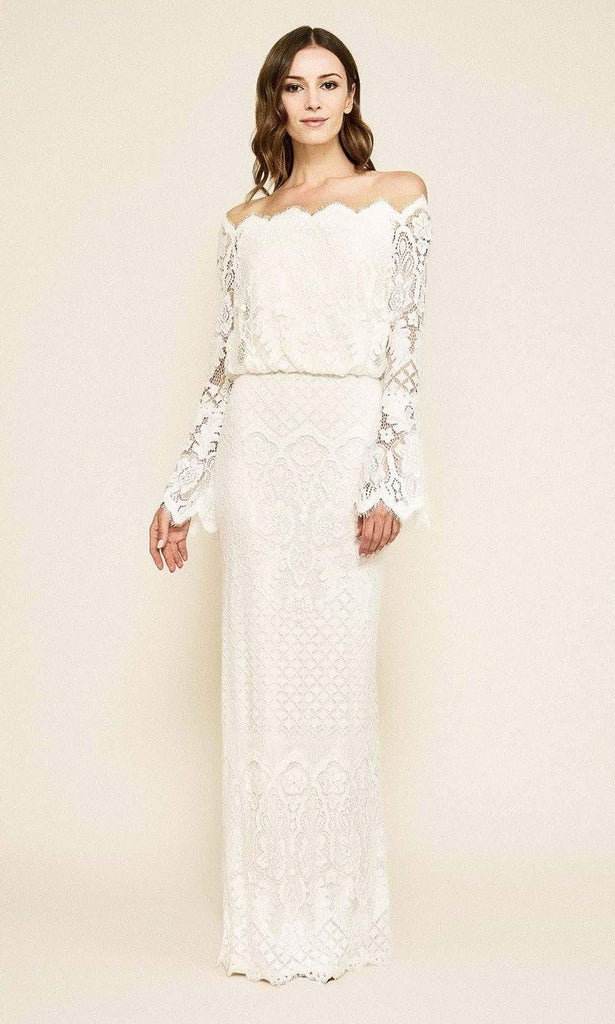 Tadashi Shoji - Izumi Bell Sleeve Off-the-Shoulder Lace Gown Tadashi Shoji - Izumi Bell Sleeve Off-the-Shoulder Lace Gown