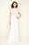 Tadashi Shoji - Laced Jewel A-Line Evening Dress - 1 pc Blue Iris/Nude In Size 10 Available CCSALE 10 / Blue Iris/Nude