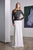 Tadashi Shoji - Long Illusion Floral Lace Sheath Gown - 1 pc Platinum/Navy In Size 6 Available CCSALE 6 / Platinum/Navy