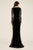 Tadashi Shoji - Molin Lace Long Sleeve Velvet A-line Evening Dress - 1 pc Black/Nude In Size 00 Available CCSALE 00 / Black/Nude