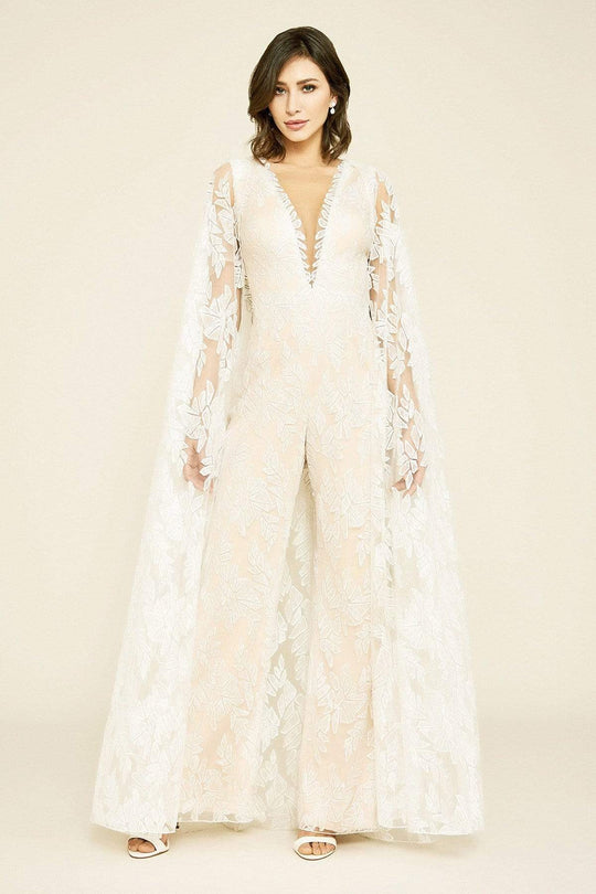 Tadashi Shoji - Rupert Lace Cape Jumpsuit